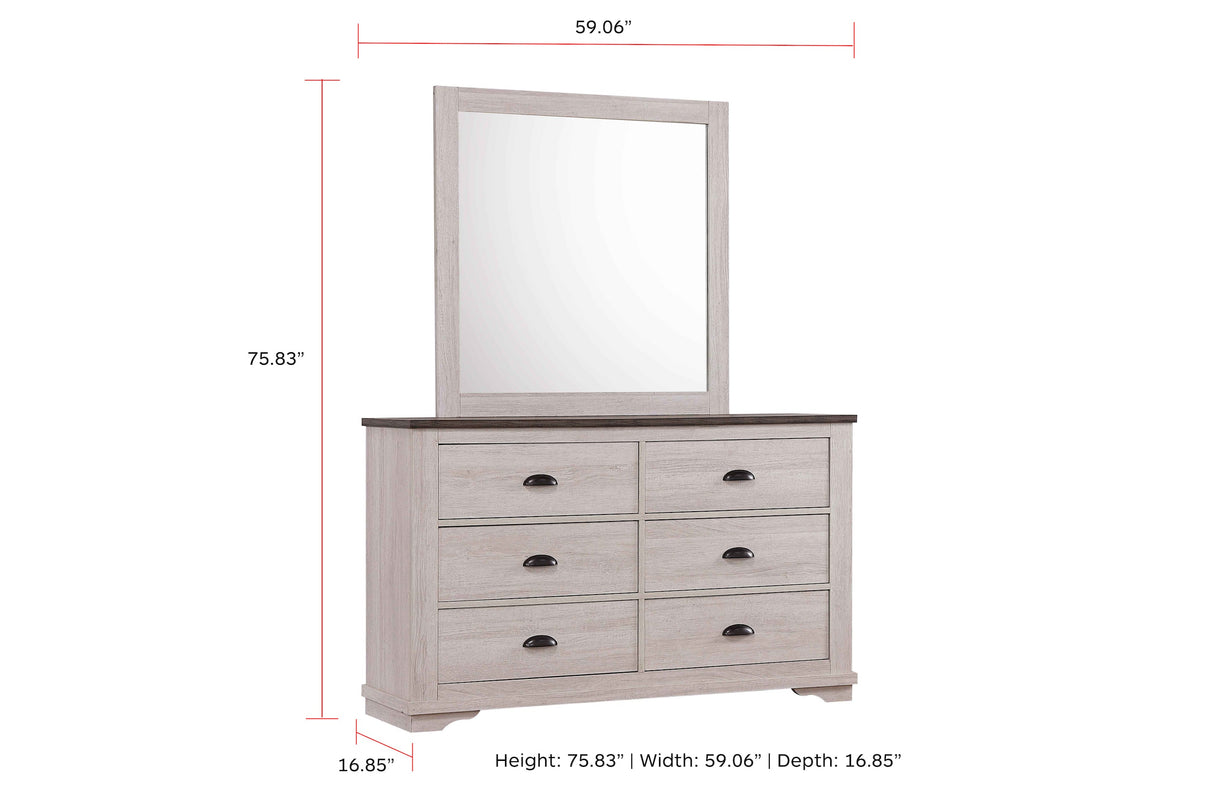 Coralee Chalk/Gray Bedroom Mirror (Mirror Only)