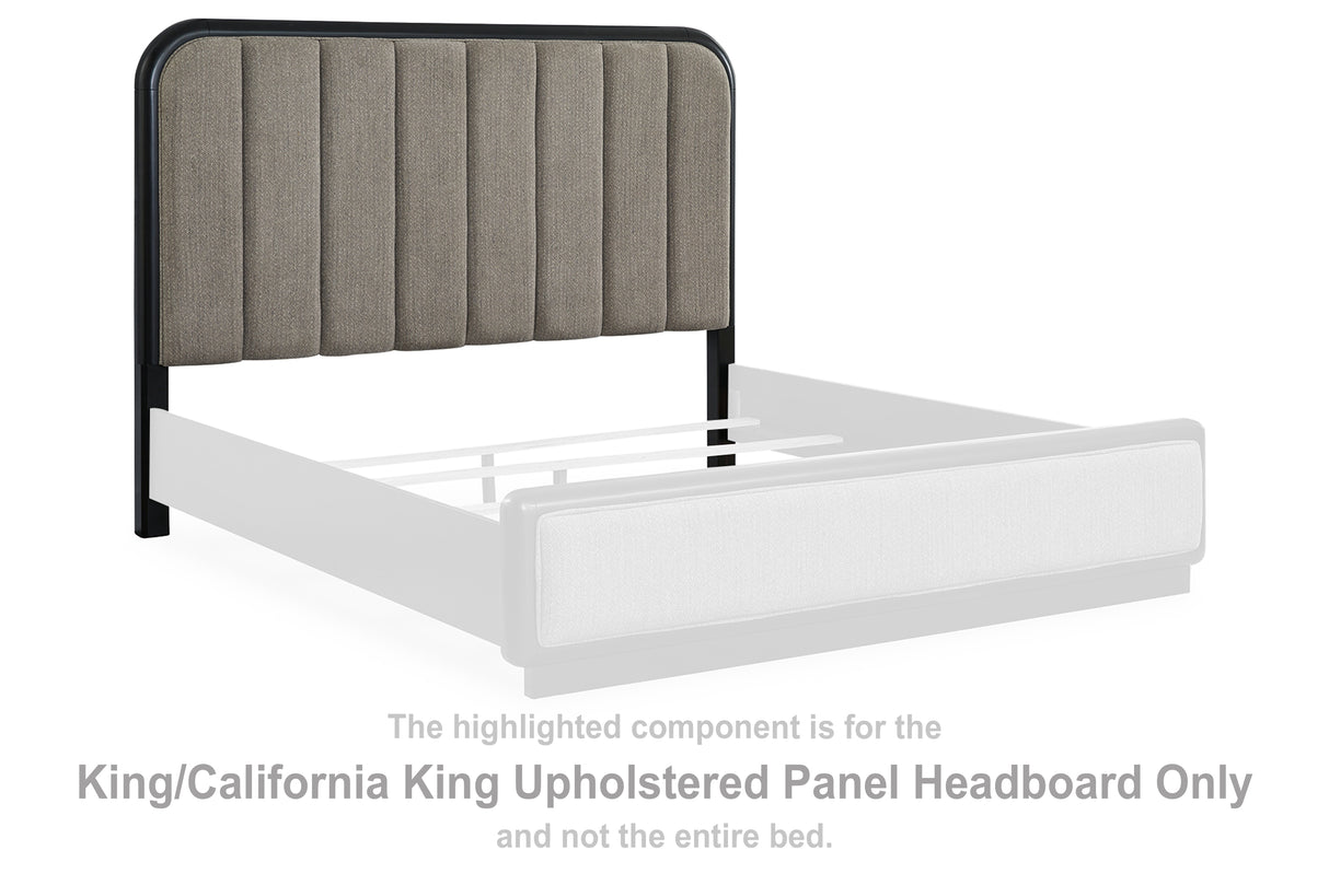 Roanhowe Black King/California King Upholstered Panel Headboard