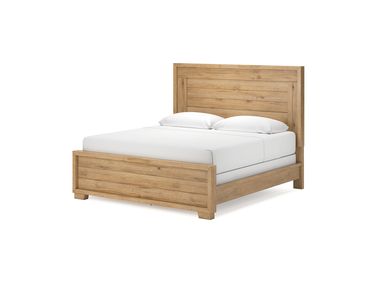 Galliden Light Brown King Panel Bed