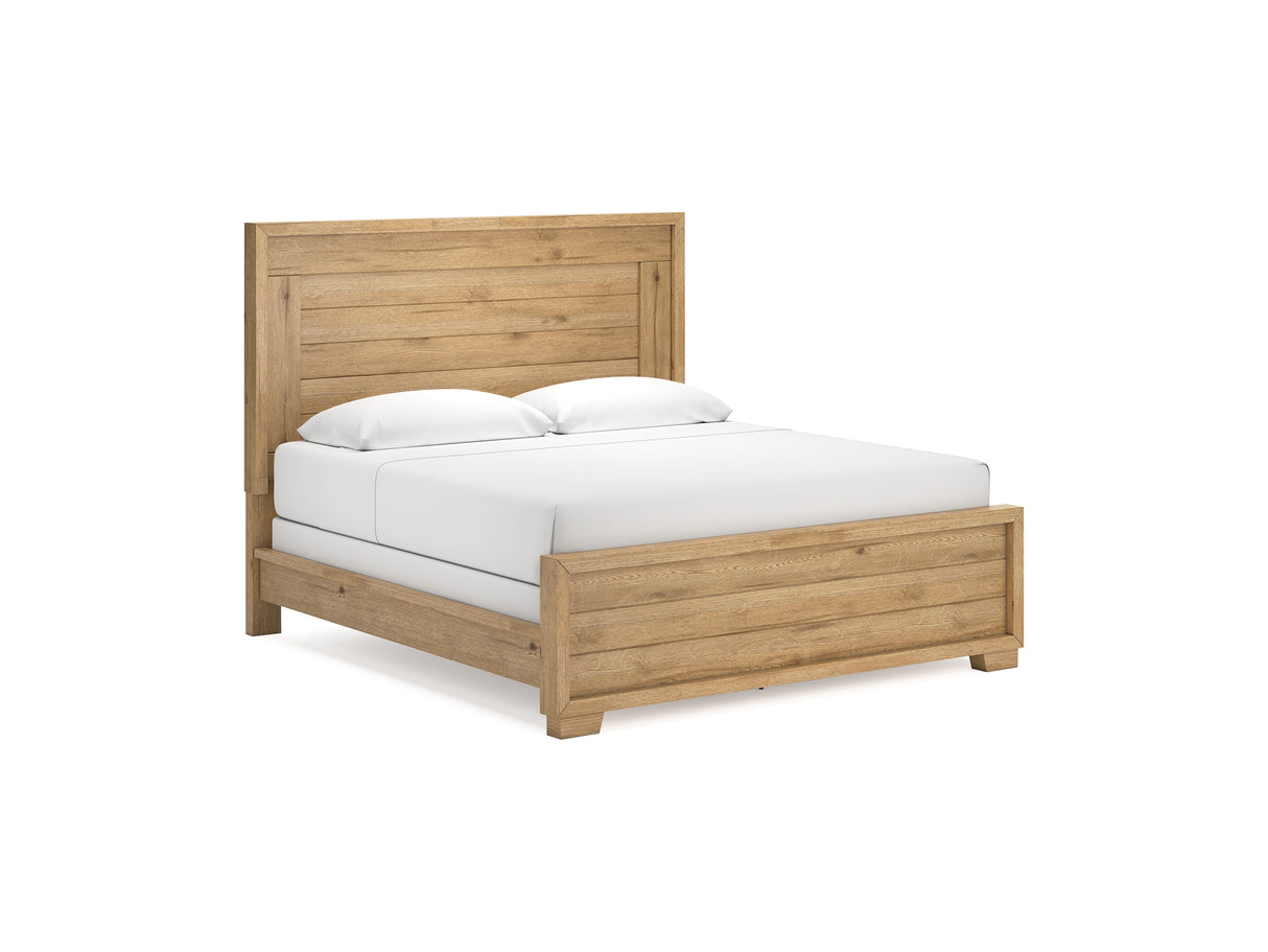 Galliden Light Brown King Panel Bed