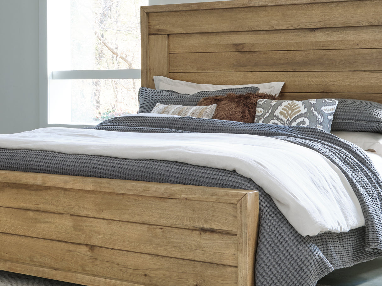 Galliden Light Brown California King Panel Bed