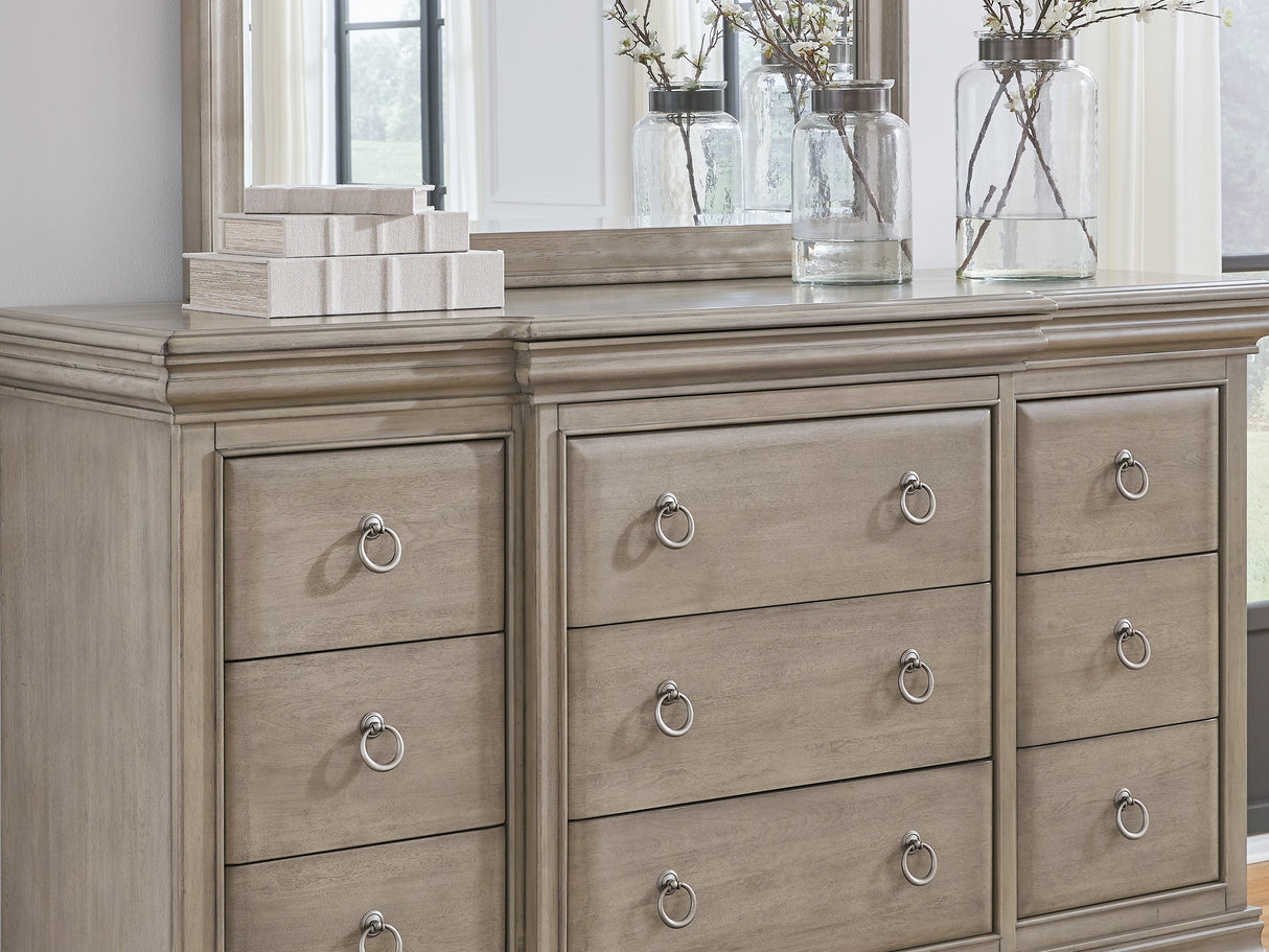 Lexorne Gray Dresser And Mirror