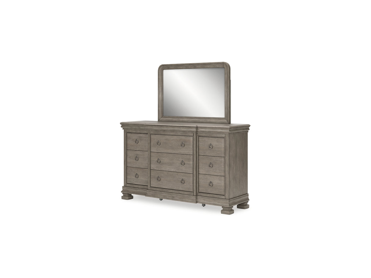 Lexorne Gray Dresser And Mirror