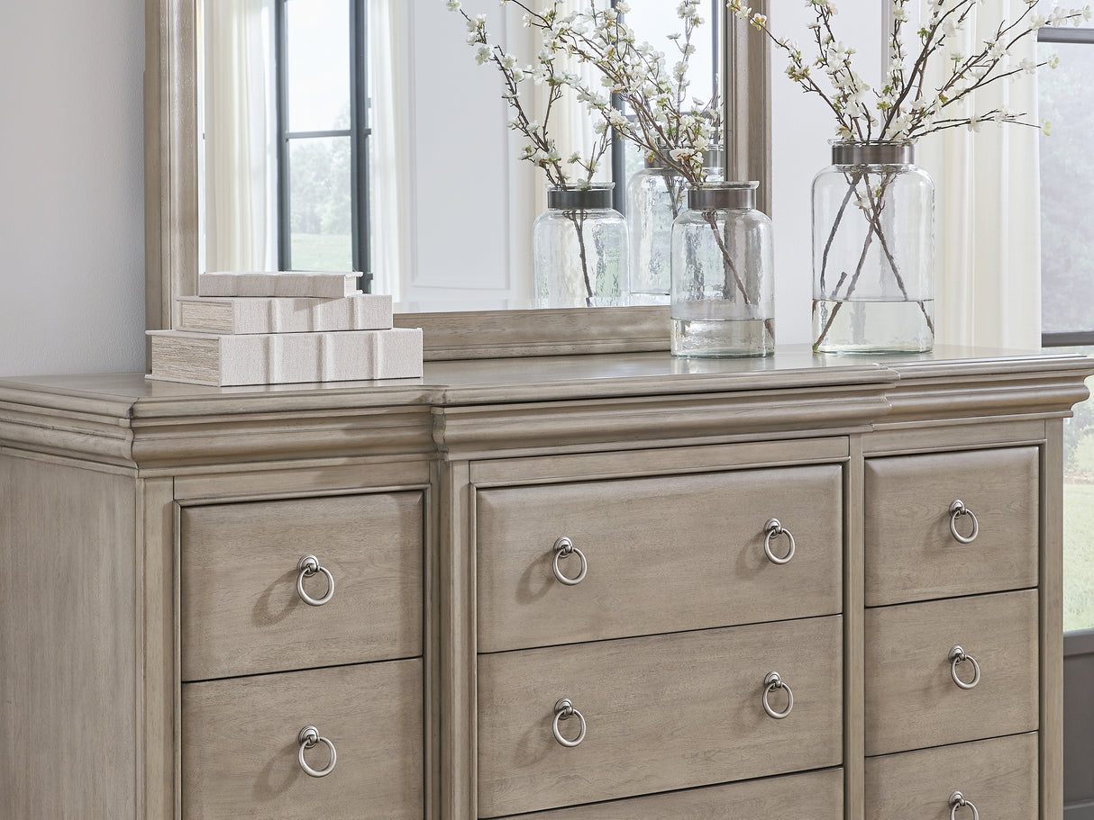 Lexorne Gray Dresser And Mirror