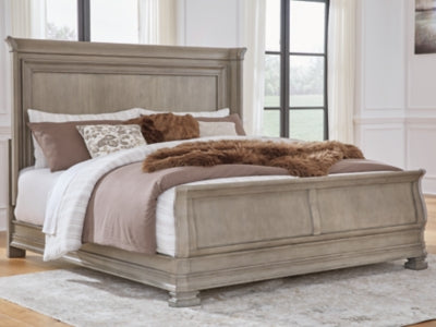 Lexorne Gray King Sleigh Bed