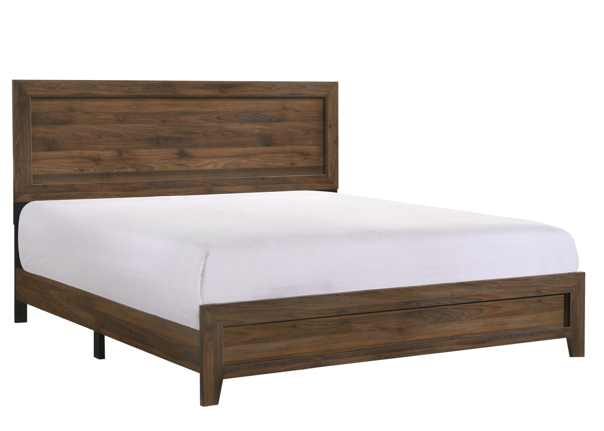Millie Cherry Brown King Panel Bed