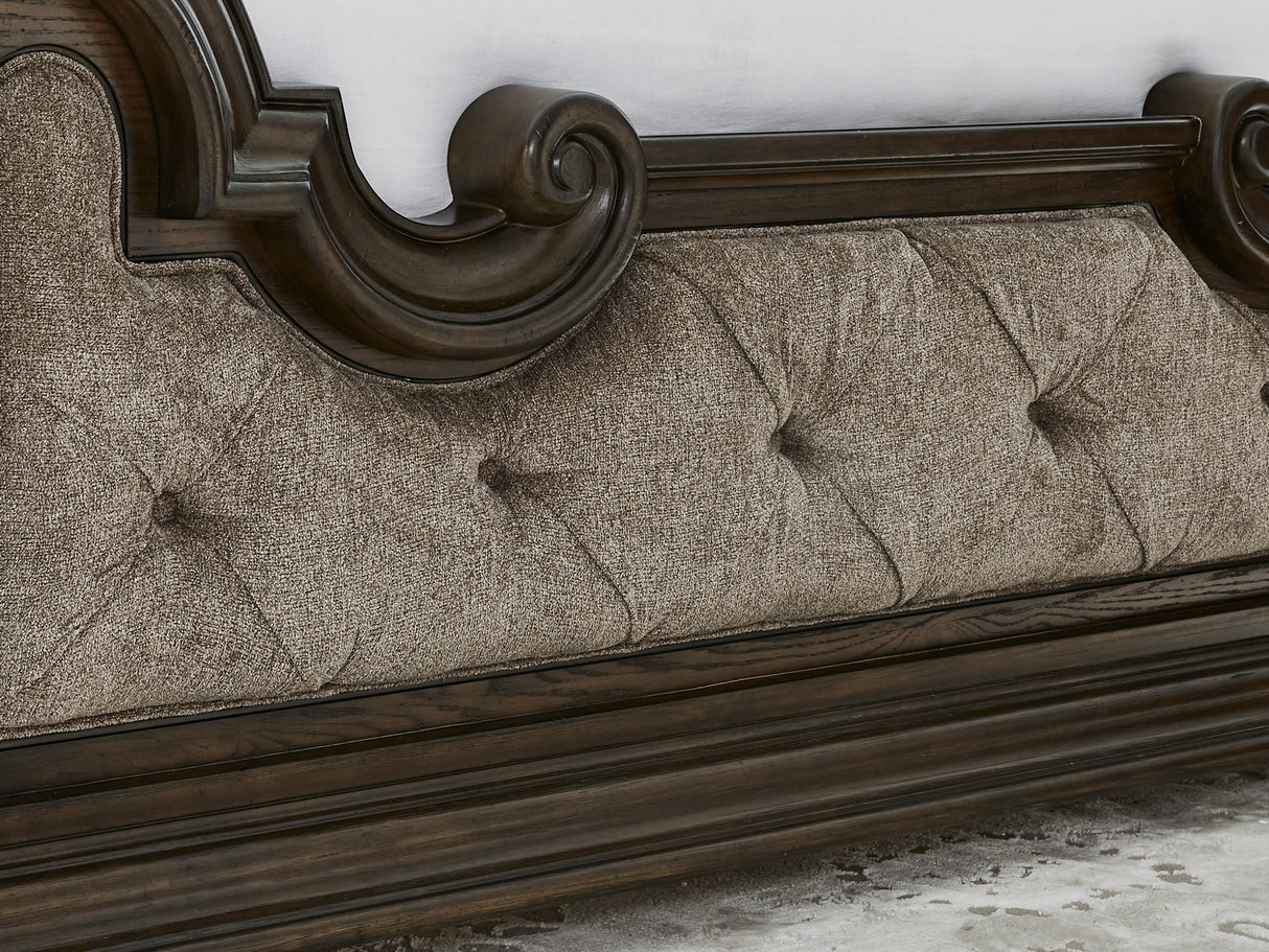 Maylee Dark Brown Queen Upholstered Bed