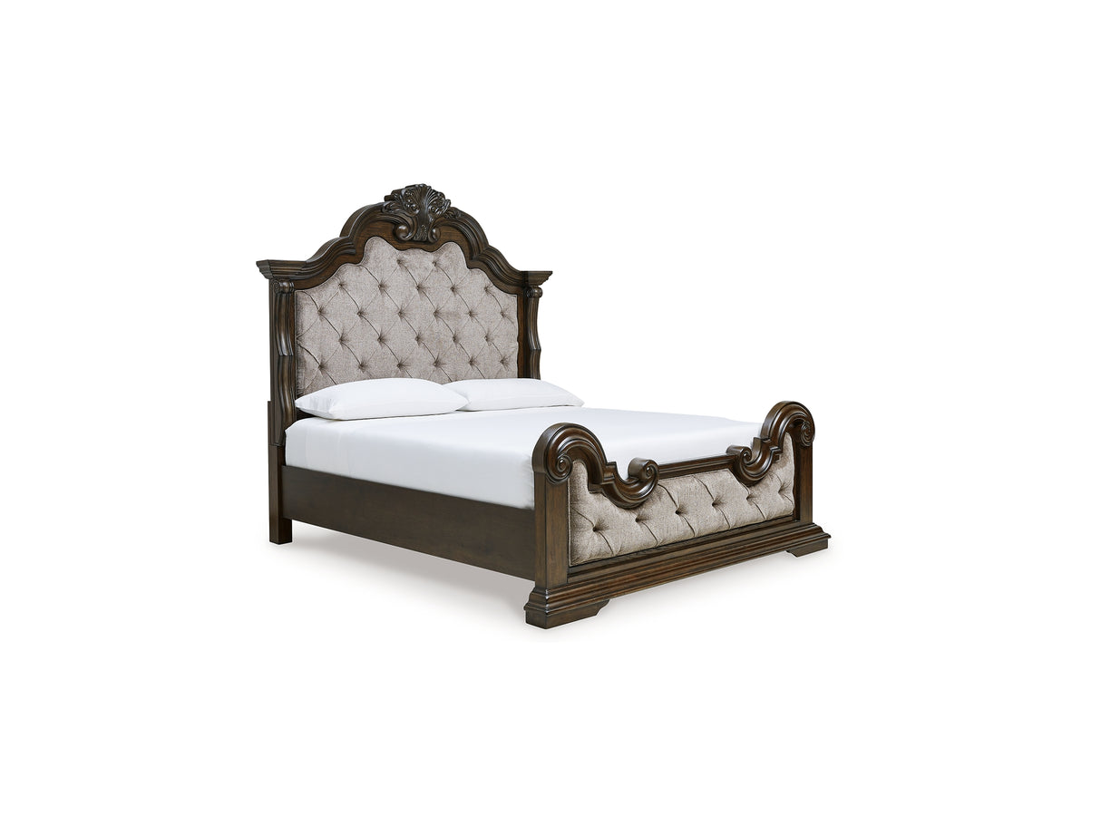 Maylee Dark Brown California King Upholstered Bed