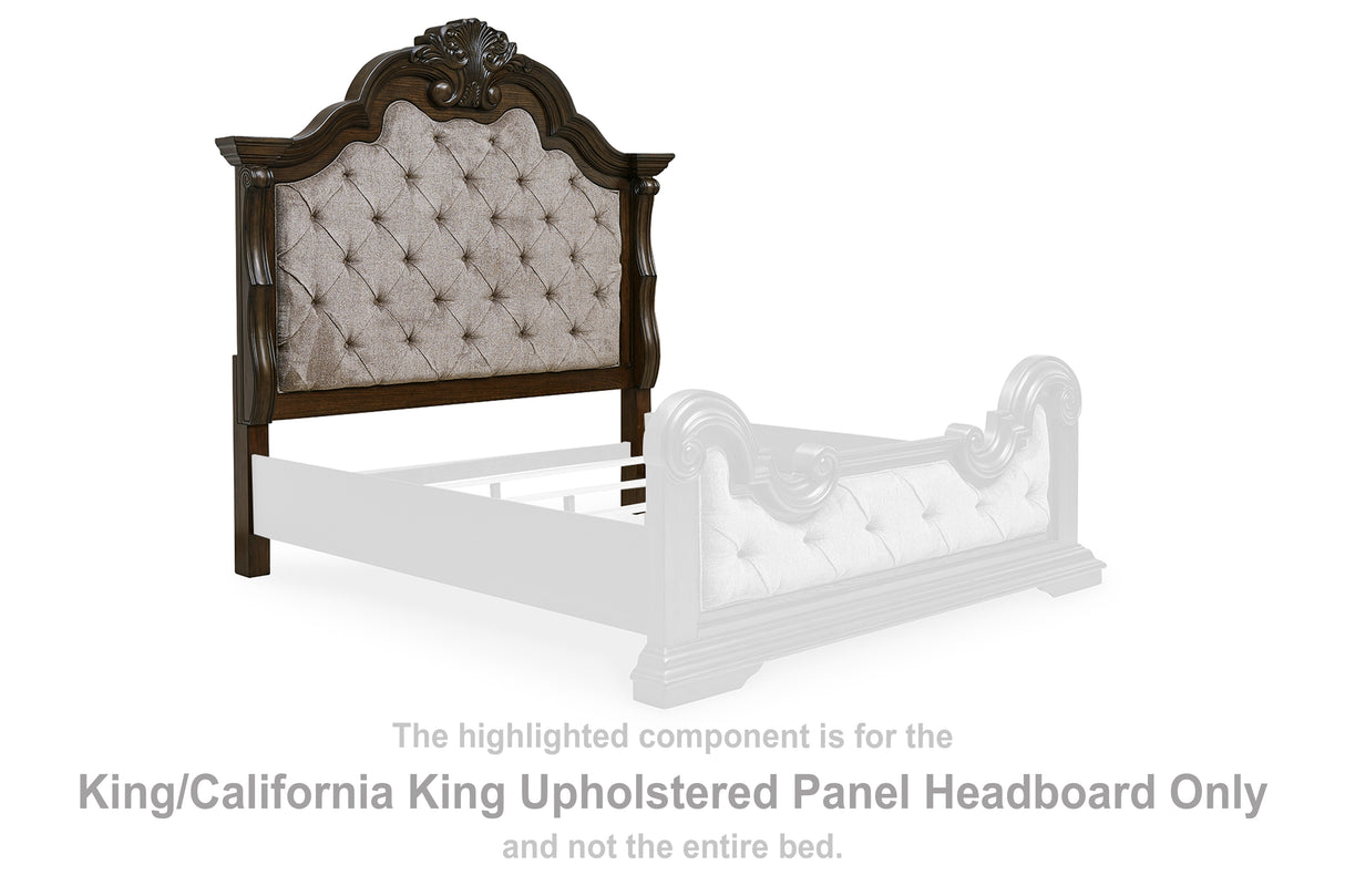 Maylee Dark Brown King/California King Upholstered Panel Headboard