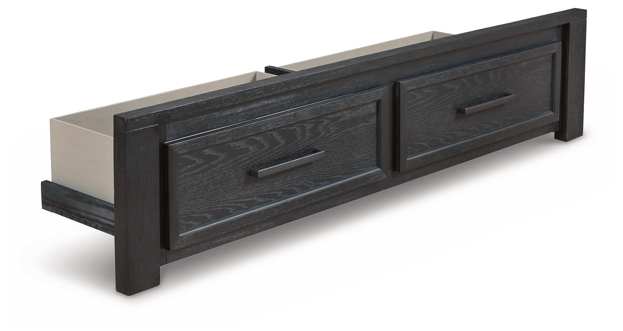 Foyland Black Queen Storage Footboard