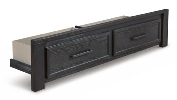 Foyland Black Queen Storage Footboard