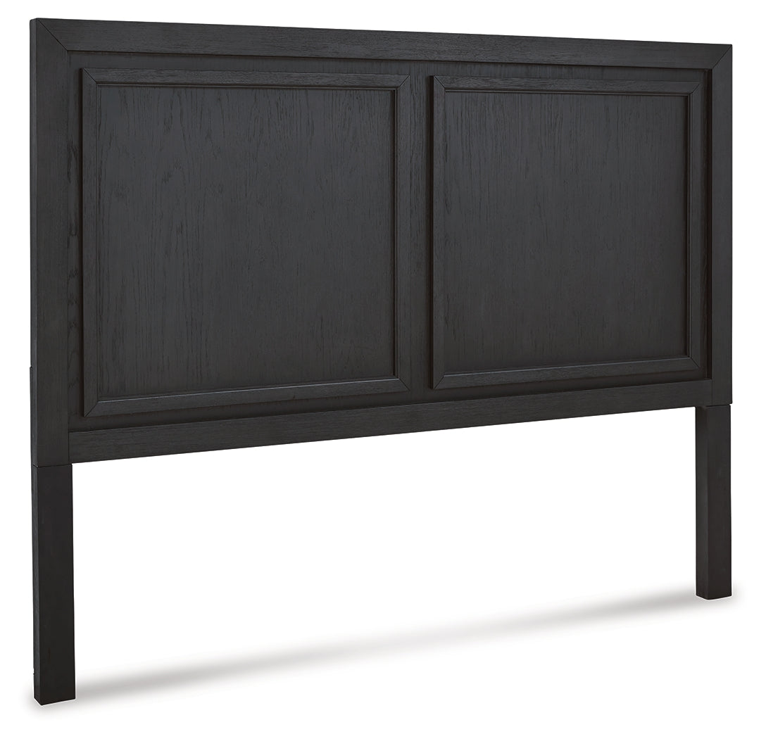 Foyland Black Queen Panel Headboard