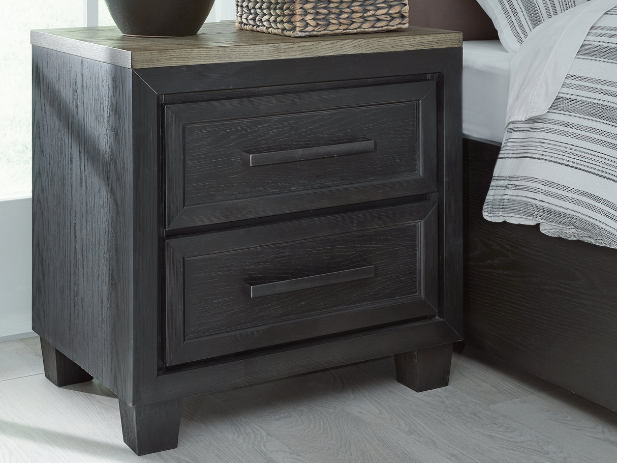Foyland Black/Brown Nightstand