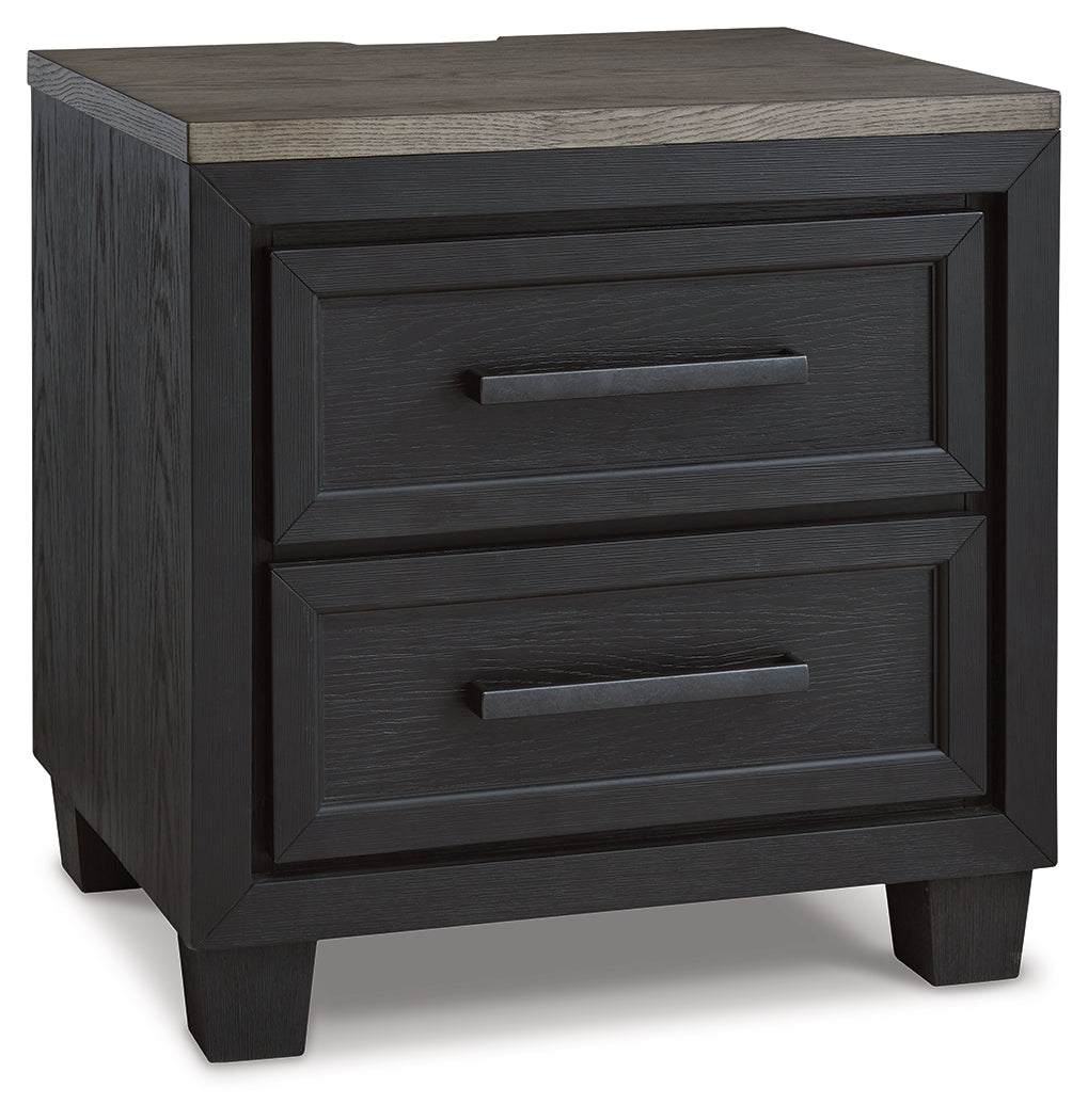 Foyland Black/Brown Nightstand