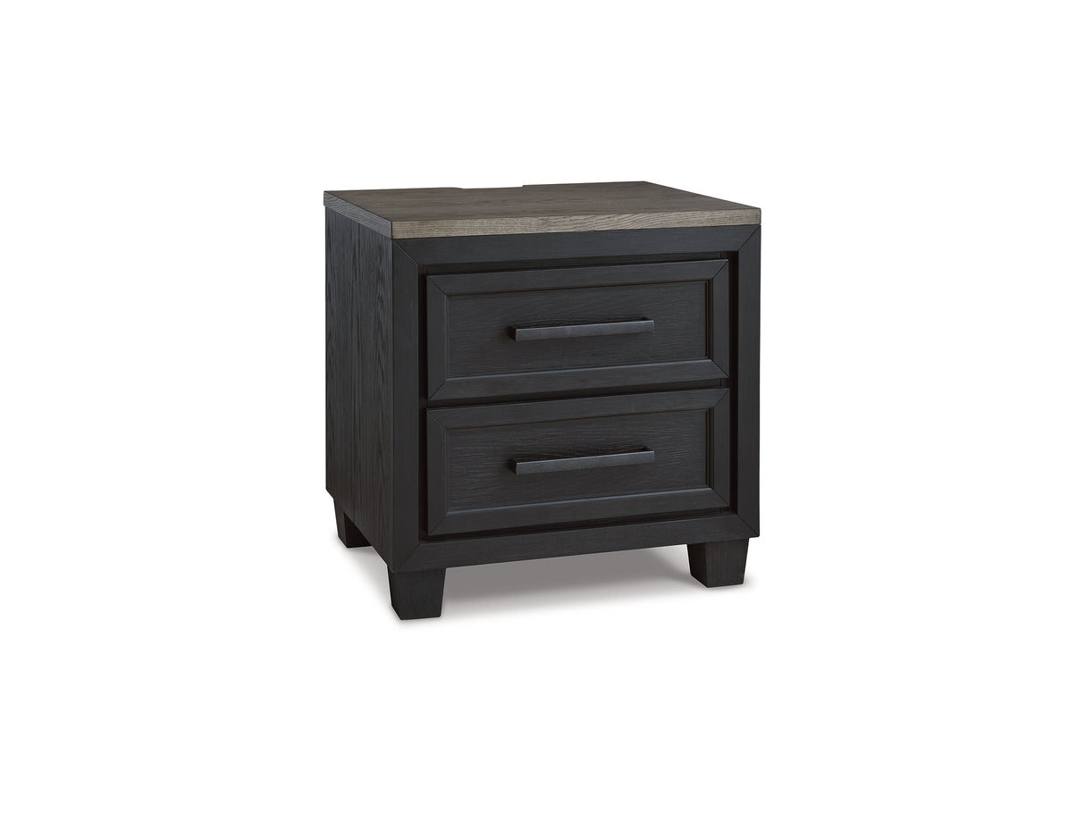 Foyland Black/Brown Queen Storage Bed, Dresser, Mirror And Nightstand