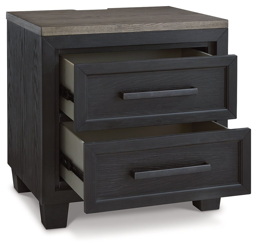 Foyland Black/Brown Nightstand