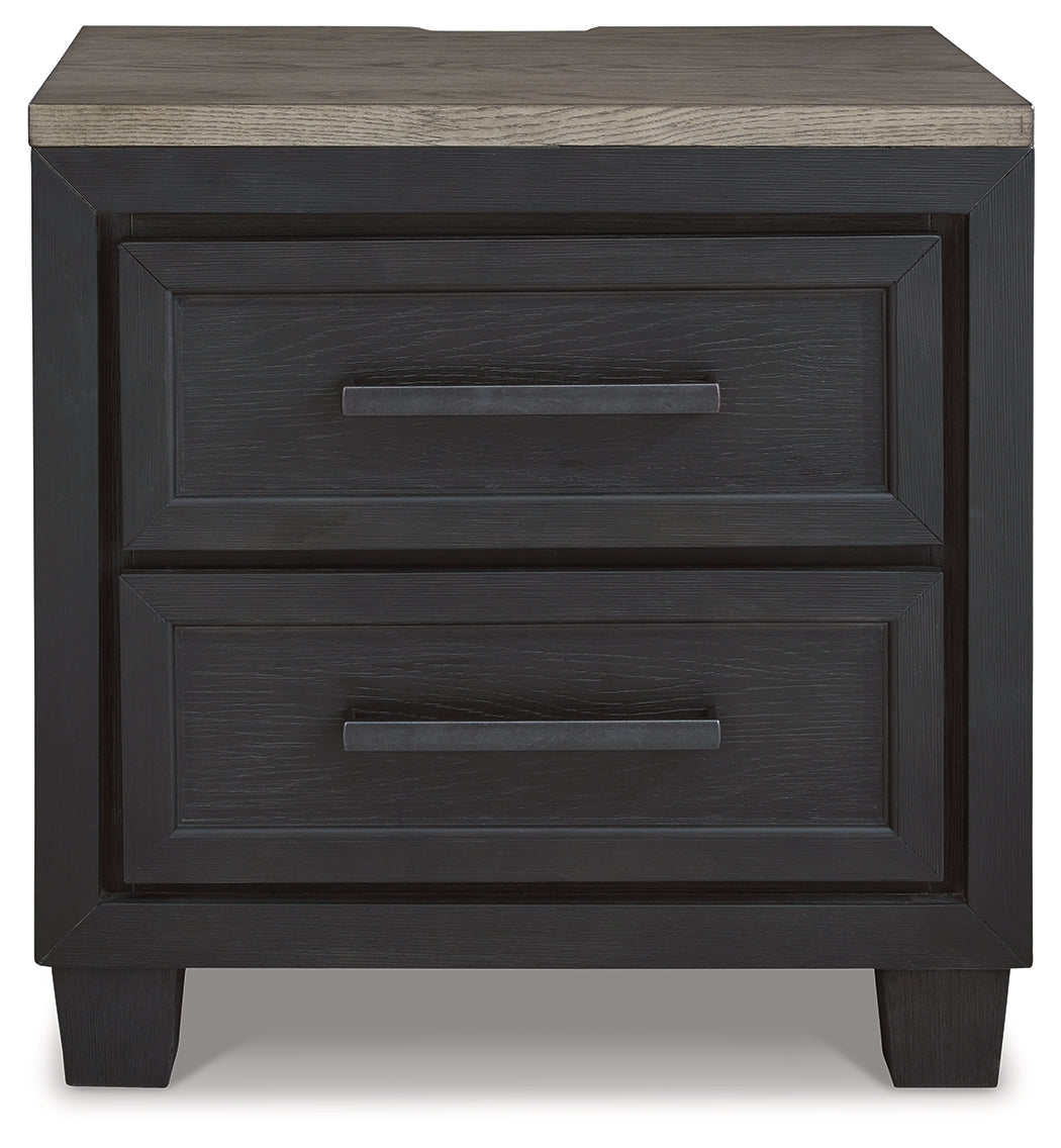 Foyland Black/Brown Nightstand