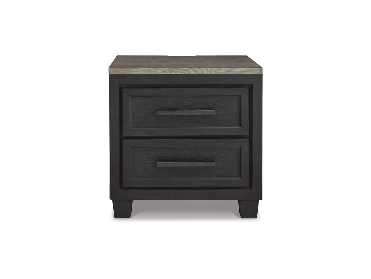 Foyland Black/Brown Queen Storage Bed, Dresser, Mirror And Nightstand