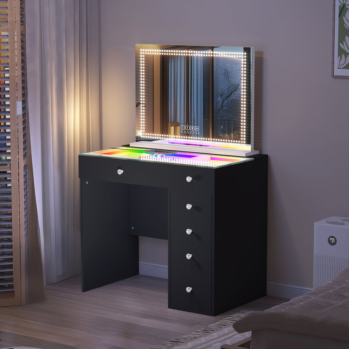 Mini Diana Vanity Desk with DL Vanity Mirror
