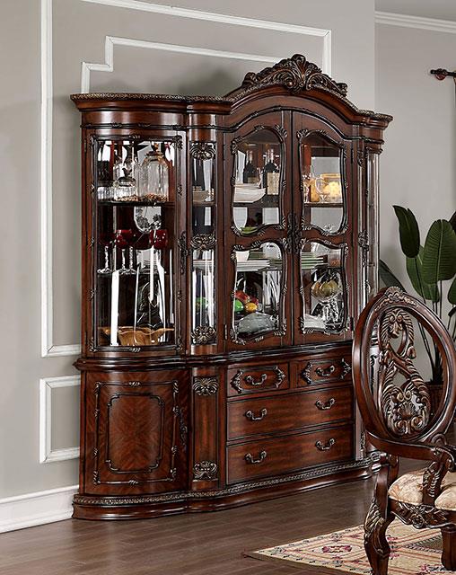 Normandy Brown Cherry Curio/Hutch Buffet