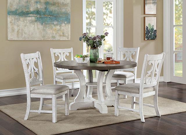 Auletta Distressed White/Gray Dining Set