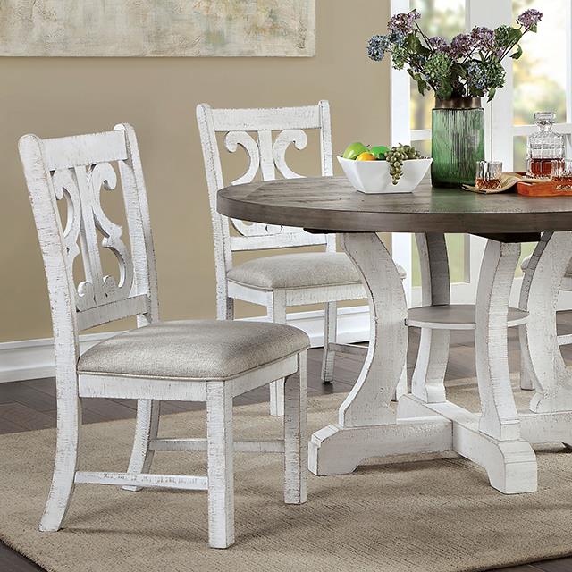 Auletta Distressed White/Gray Dining Table
