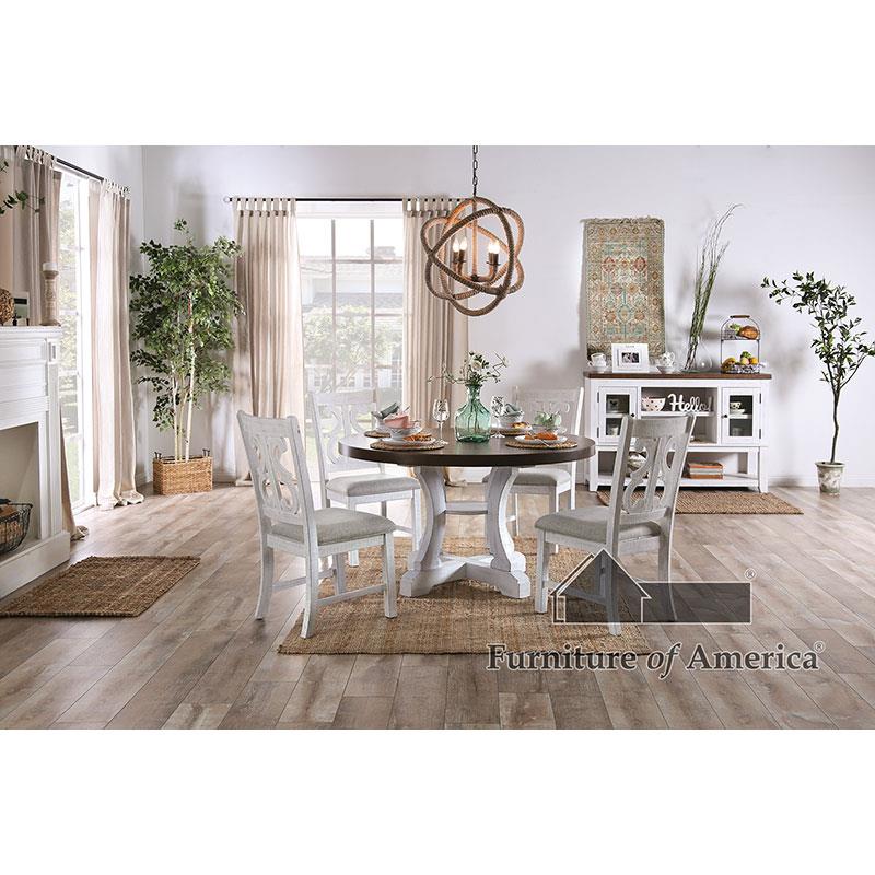 Auletta Distressed White/Gray Dining Set
