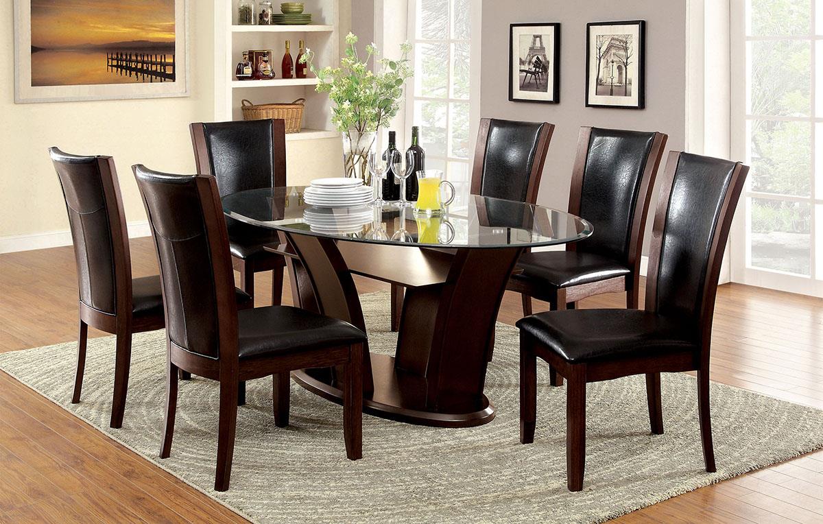 Manhattan III Dark Cherry/Brown Dining Set