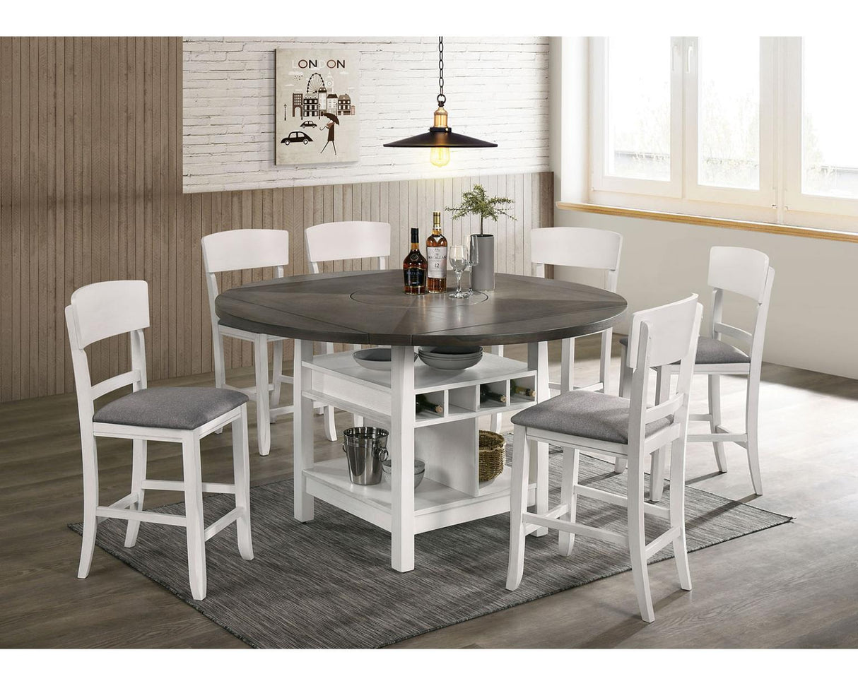 Stacie White/Gray Dining Set