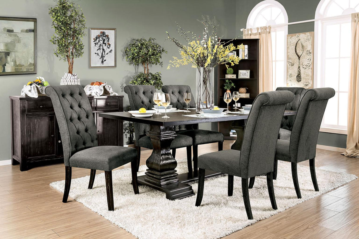 Nerissa Antique Black Dining Set