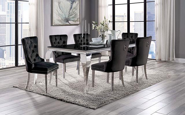 Neuveville Black/Chrome Dining Set