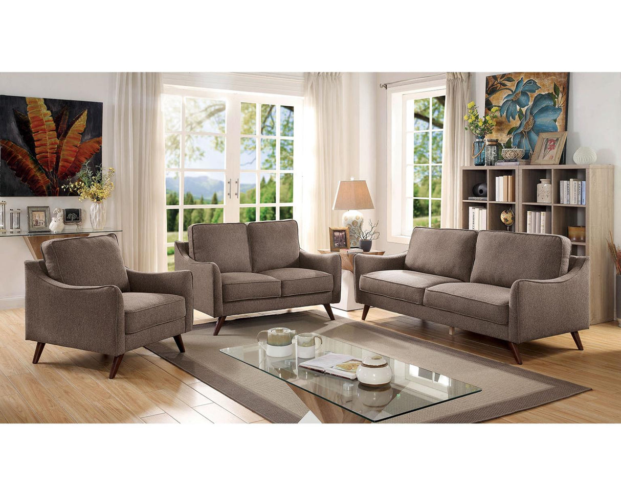 Maxime Black/Light Oak Loveseat