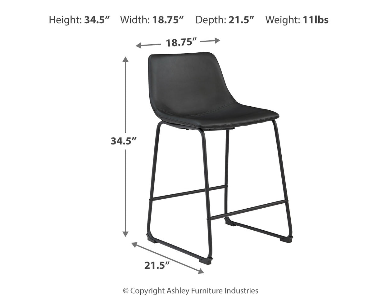 Centiar Black Counter Height Bar Stool