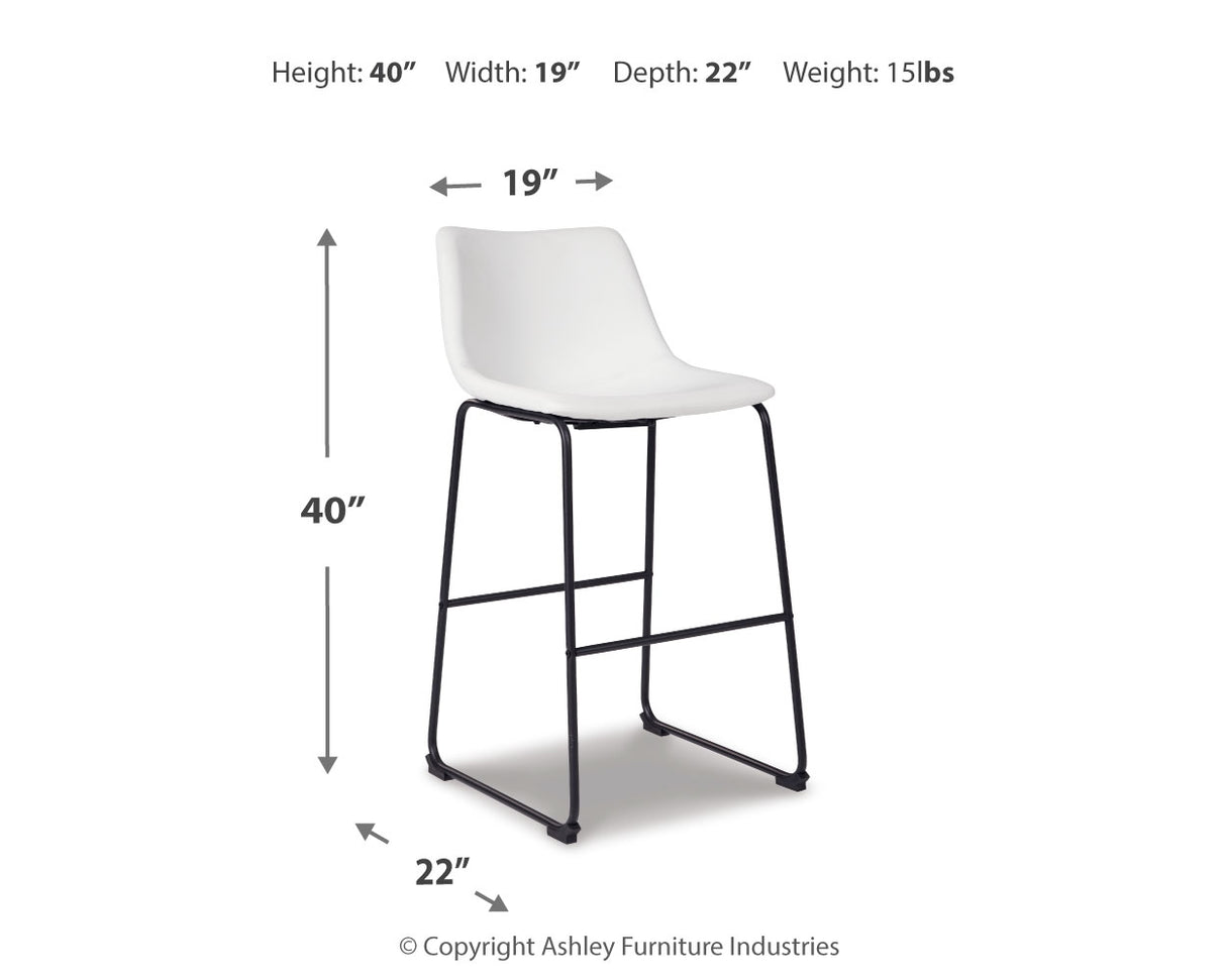Centiar White Pub Height Bar Stool