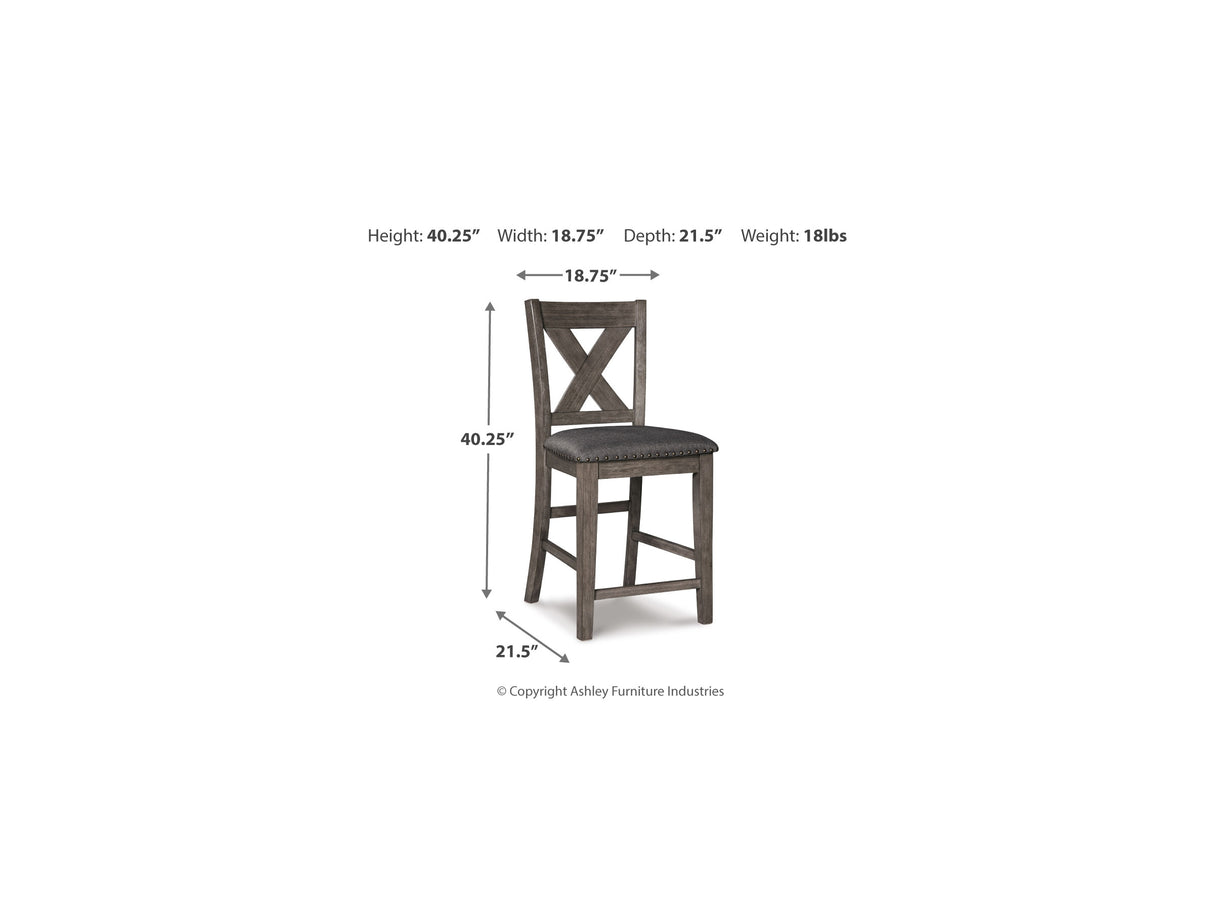 Caitbrook Gray Counter Height Dining Table And 4 Barstools