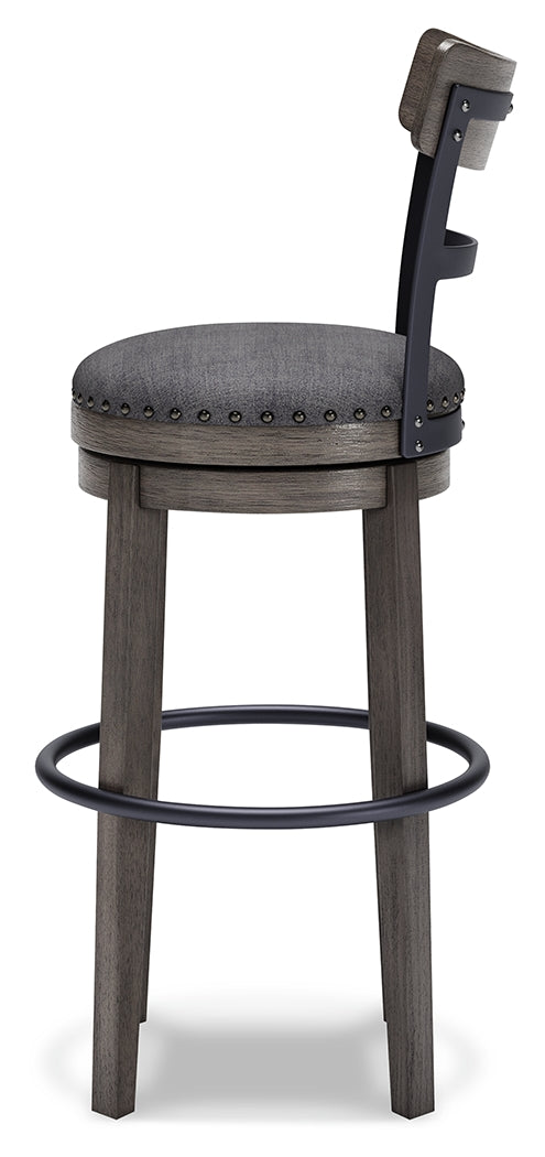 Caitbrook Gray Bar Height Bar Stool