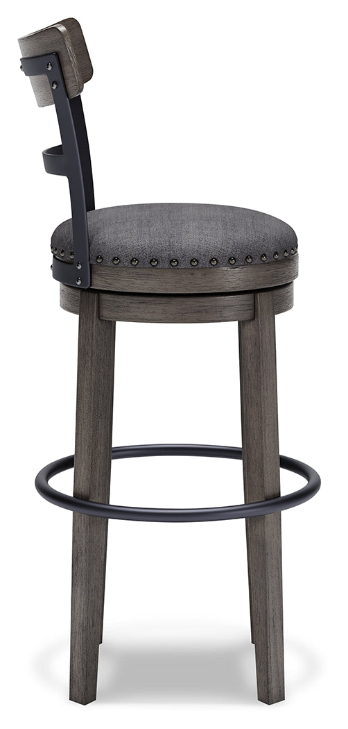 Caitbrook Gray Bar Height Bar Stool