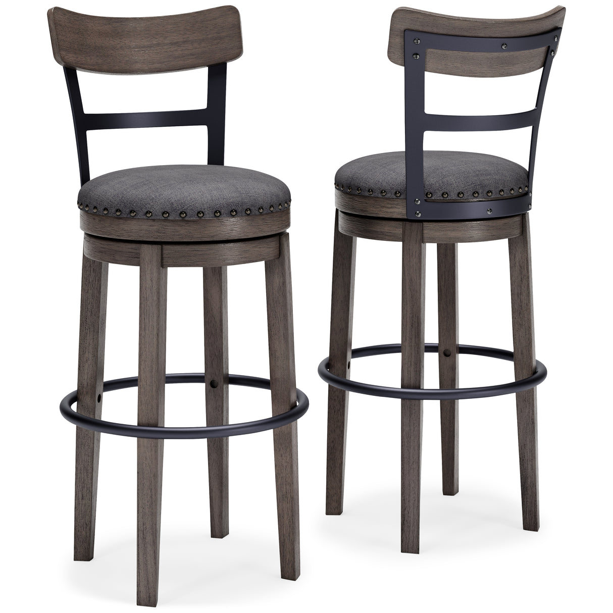 Caitbrook Gray Bar Height Bar Stool