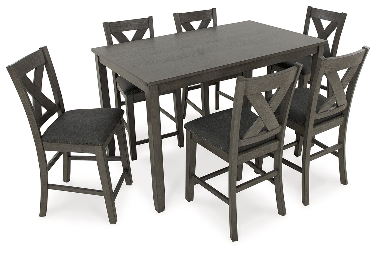 Caitbrook Gray Counter Height Dining Table And Bar Stools (Set Of 7)