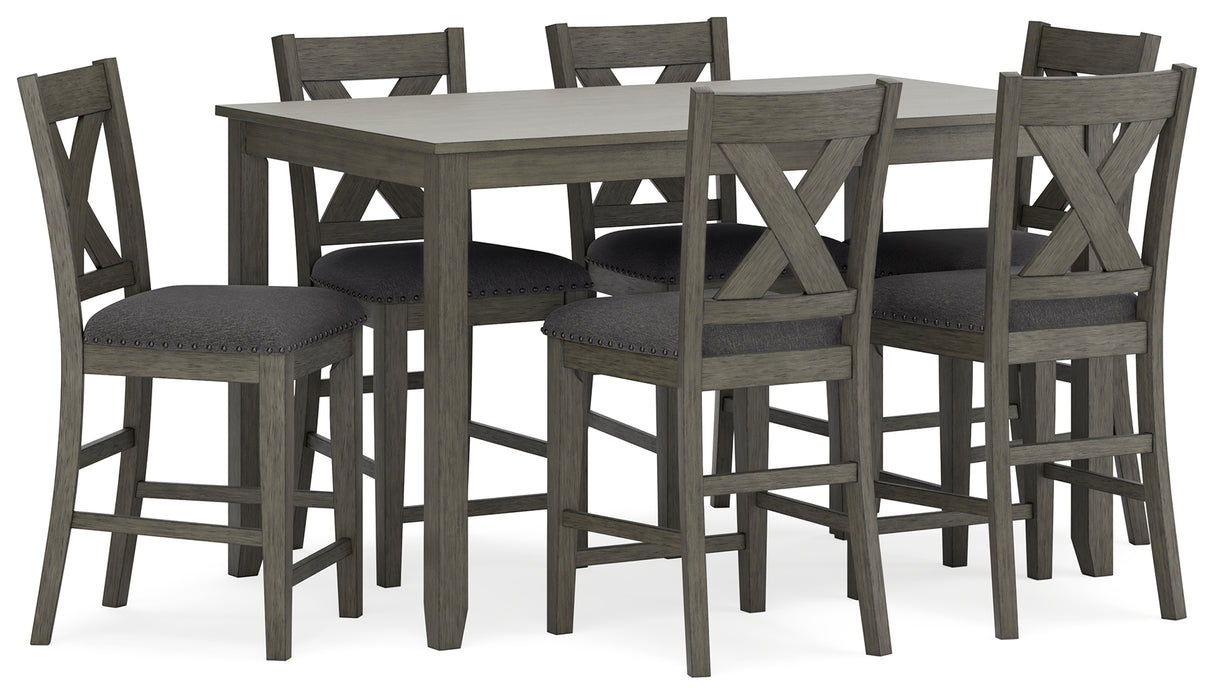 Caitbrook Gray Counter Height Dining Table And Bar Stools (Set Of 7)