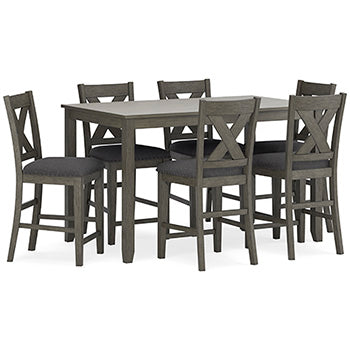 Caitbrook Gray Counter Height Dining Table And Bar Stools (Set Of 7)