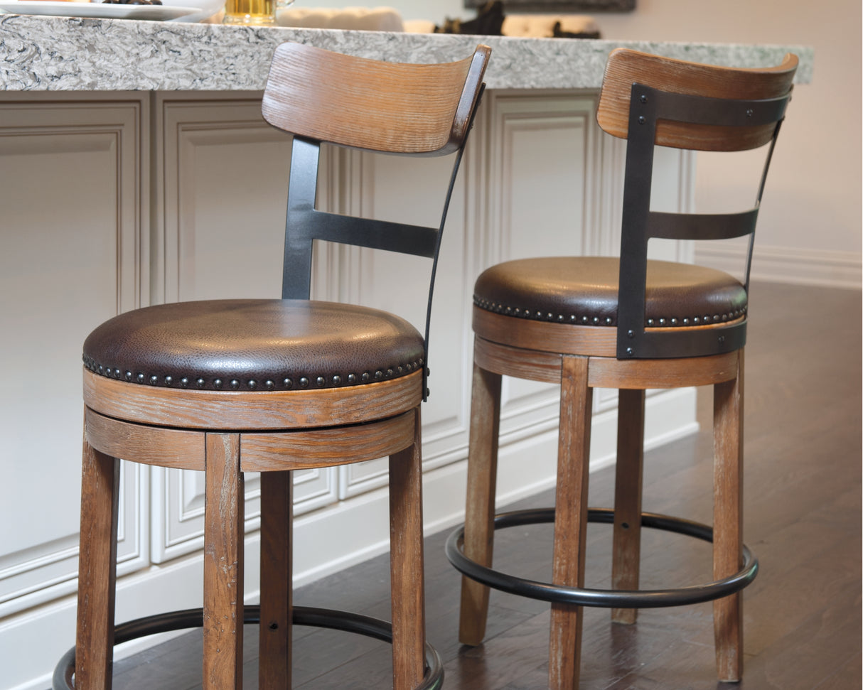 Pinnadel Light Brown Counter Height Bar Stool