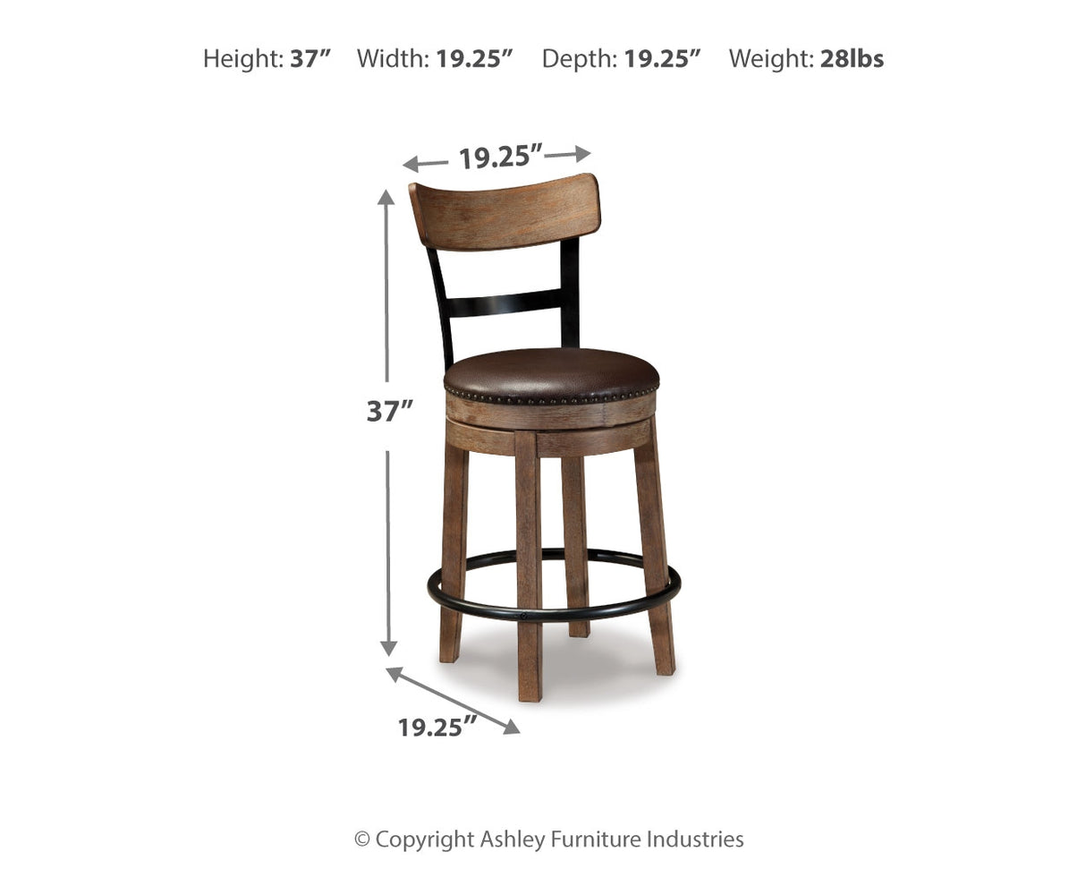 Pinnadel Light Brown Counter Height Bar Stool