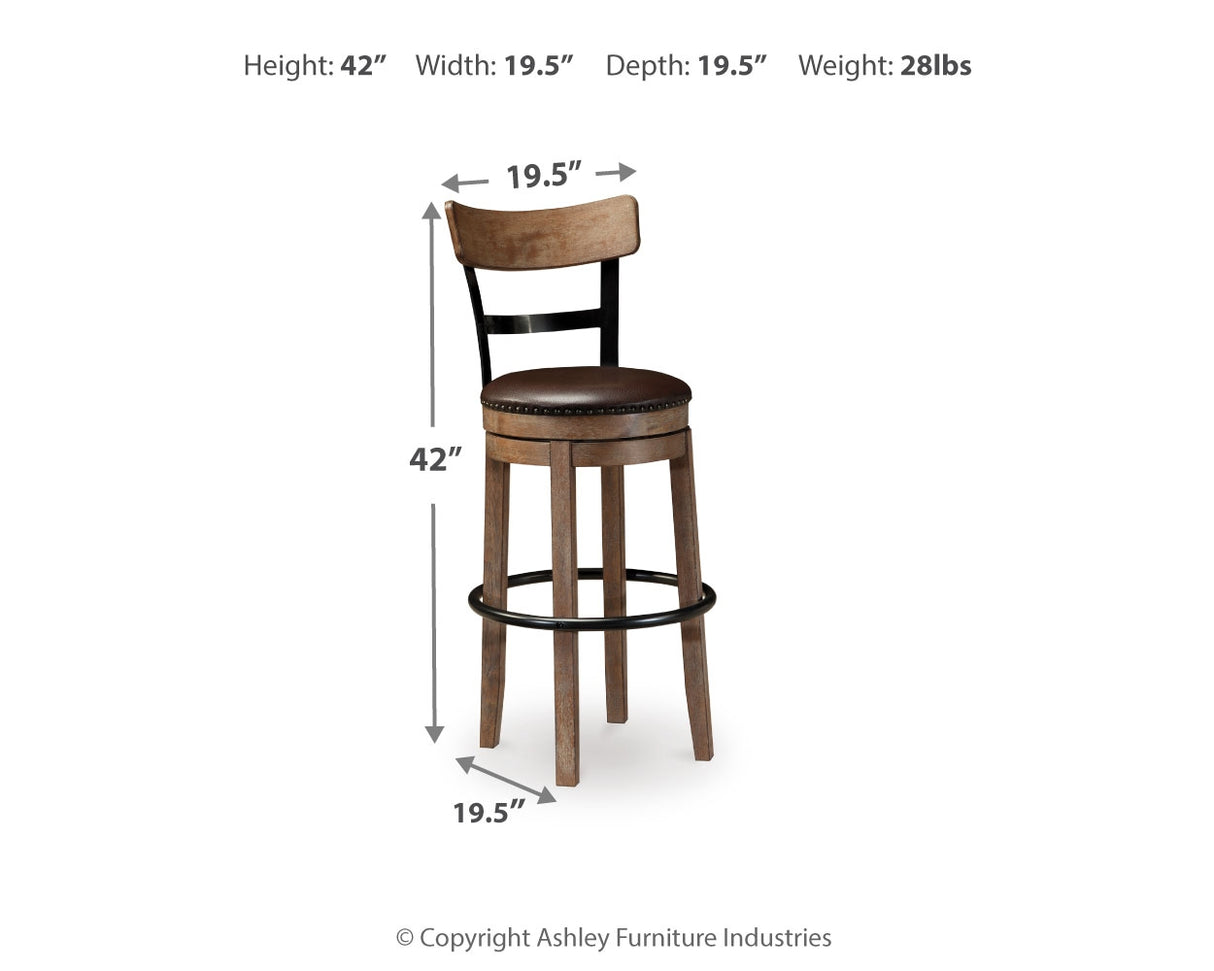 Pinnadel Light Brown Bar Height Bar Stool