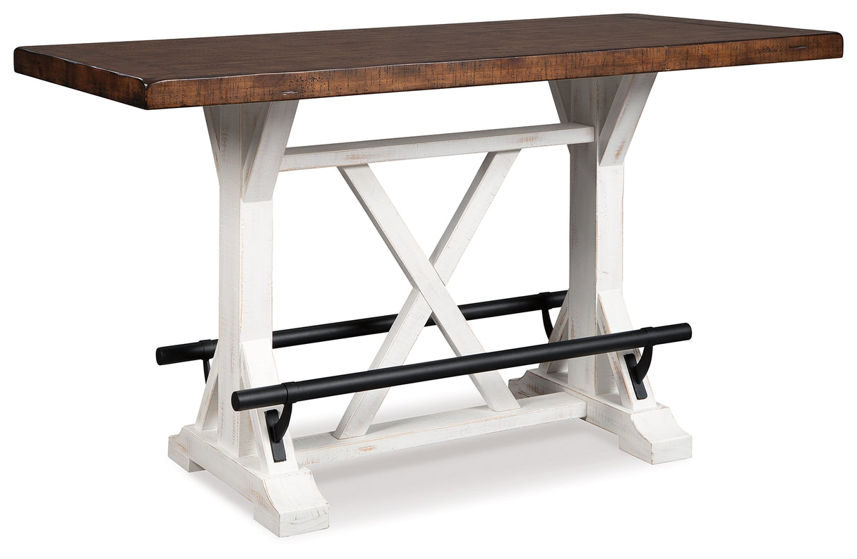 Valebeck White/Brown Counter Height Dining Table