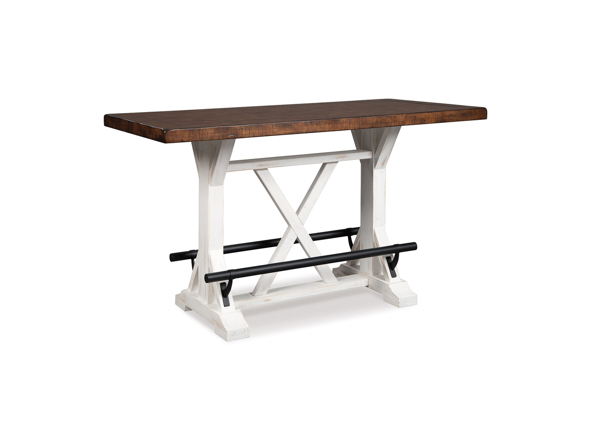 Valebeck White Counter Height Dining Table And 4 Barstools