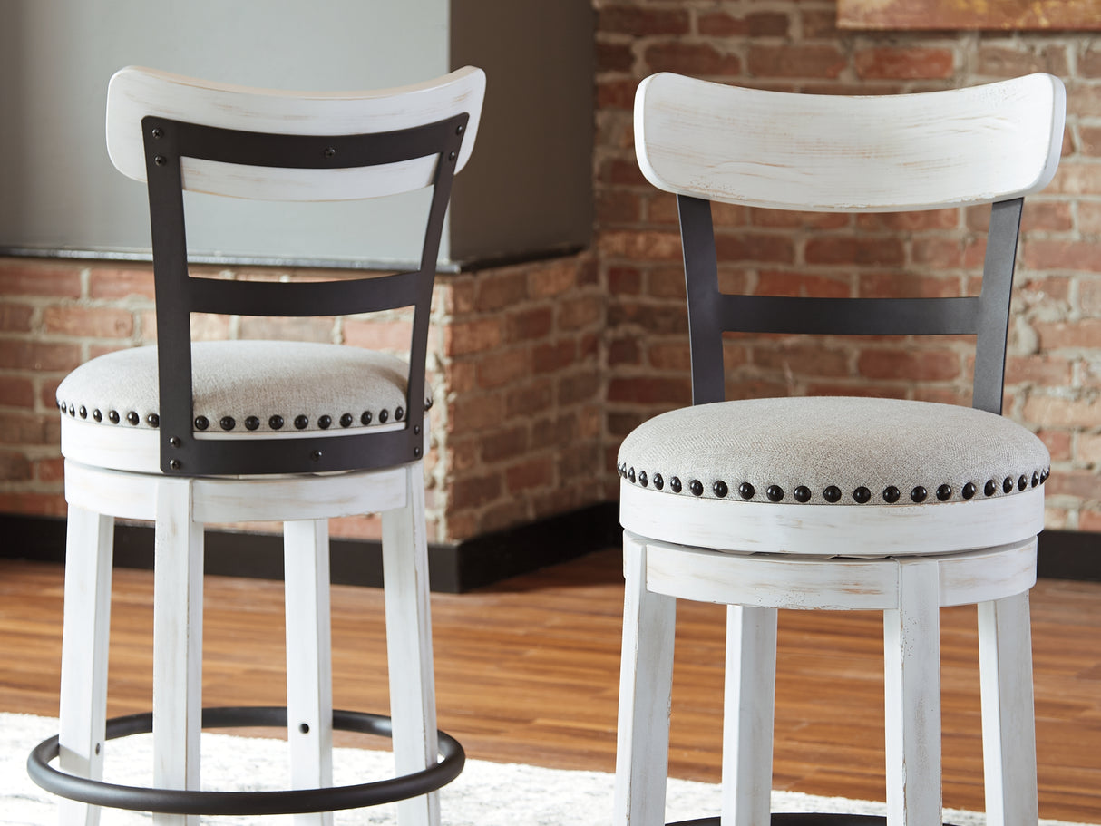 Valebeck White Counter Height Dining Table And 4 Barstools