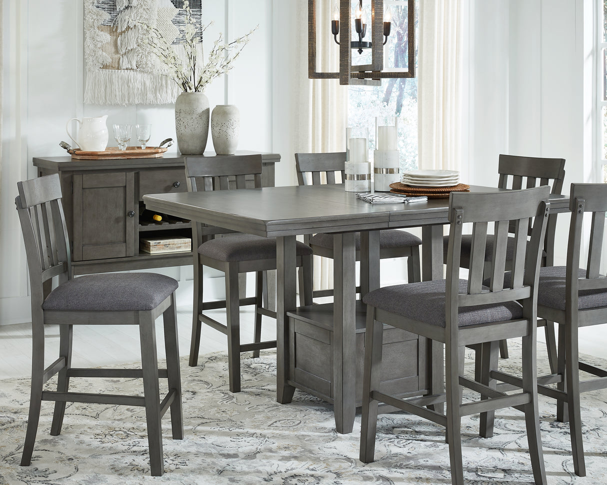 Hallanden Gray Counter Height Dining Extension Table