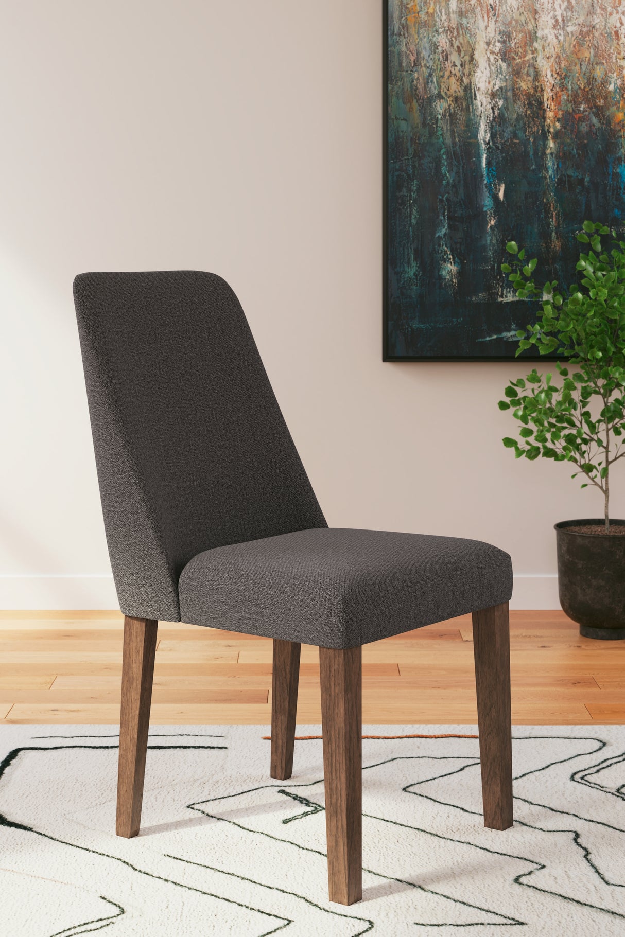Lyncott Charcoal/Brown Dining Chair