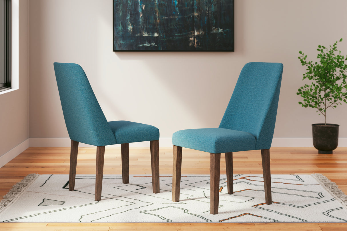 Lyncott Blue/Brown Dining Chair